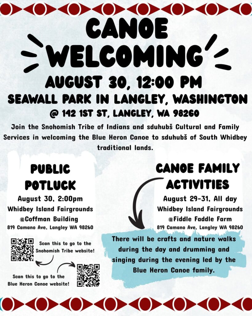 Canoe Welcoming Blue Heron Canoe Family / Snohomish Tribe